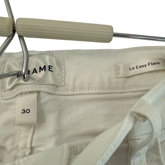 Frame White Le Easy Flare Raw Hem Jeans Womens Size 30 - Picture 2 of 5